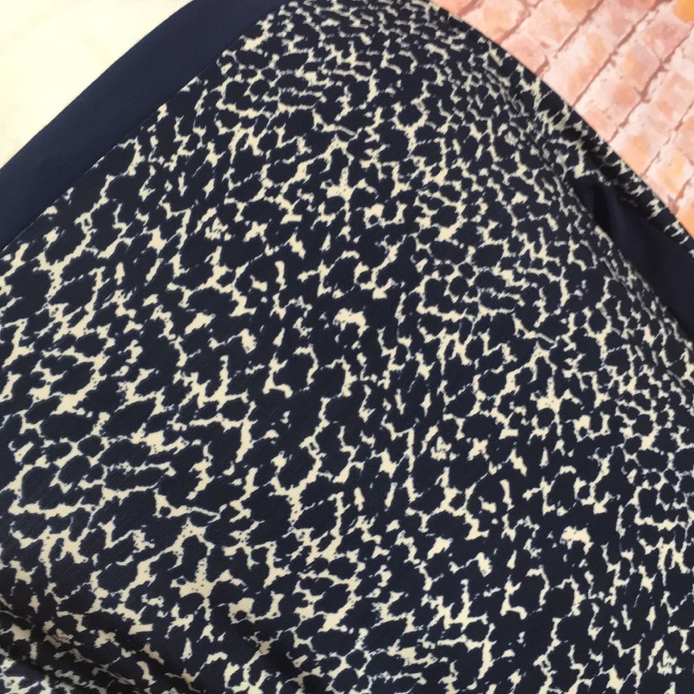 Lauren Ralph Lauren Navy Blue
and Cream Leopard Print Ruched Sheath Dress - Picture 4 of 8